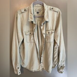 Universal thread button down shirt olive green utility size XL